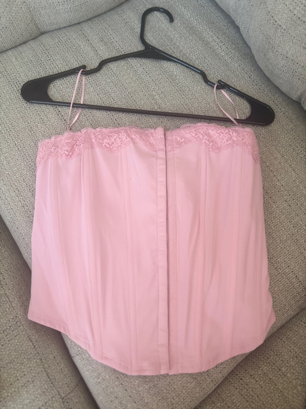 Garage Pink Lace Trim Bustier Corset Top